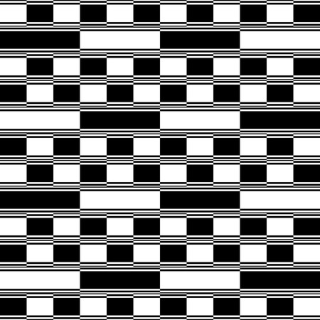 Seamless Square and Stripe Pattern. Abstract Monochrome Background. Vector Regular Textureのイラスト素材