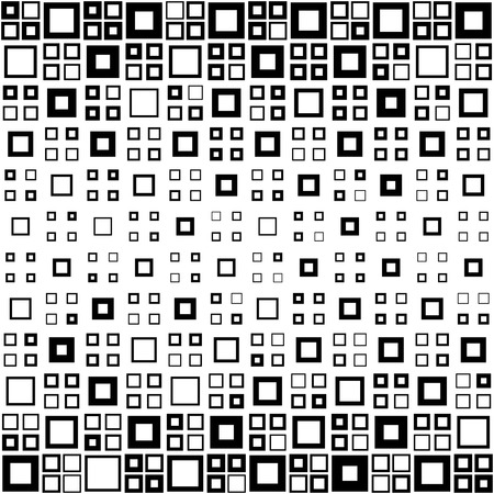Seamless Square Pattern. Abstract Black and White Background. Vector Regular Textureのイラスト素材