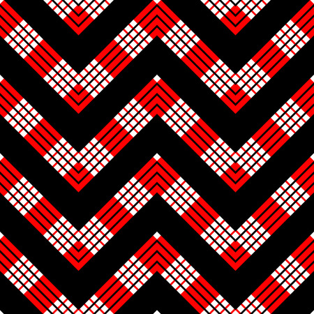 Seamless Tartan Pattern. Vector Black and Red Backgroundのイラスト素材