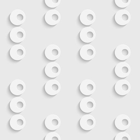 Seamless Circle and Ring Pattern. Vector Soft Background. Regular White Textureのイラスト素材