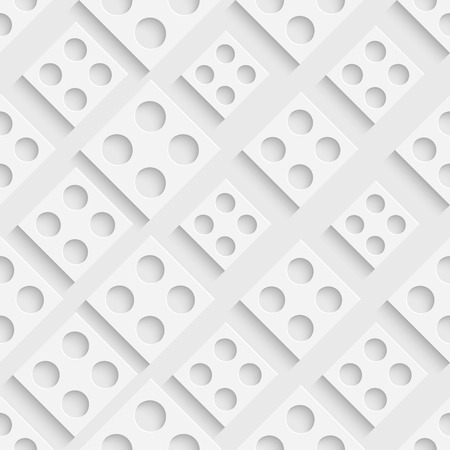 Seamless Square Pattern. Vector Soft Background. Regular White Textureのイラスト素材