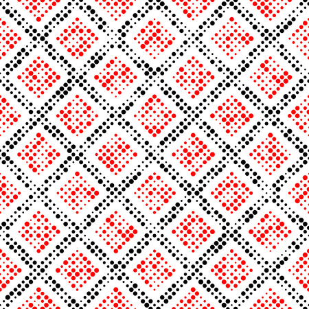 Seamless Square Pattern. Vector Black and Red Backgroundのイラスト素材