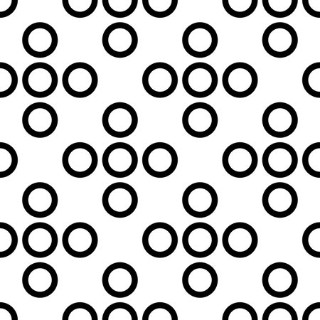 Seamless Circle Pattern. Abstract Black and White Background. Vector Regular Texture