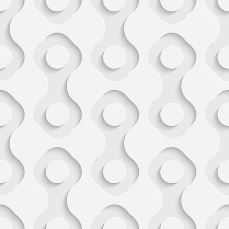 Seamless Curved Shape Pattern. Vector Soft Background. Regular White Textureのイラスト素材