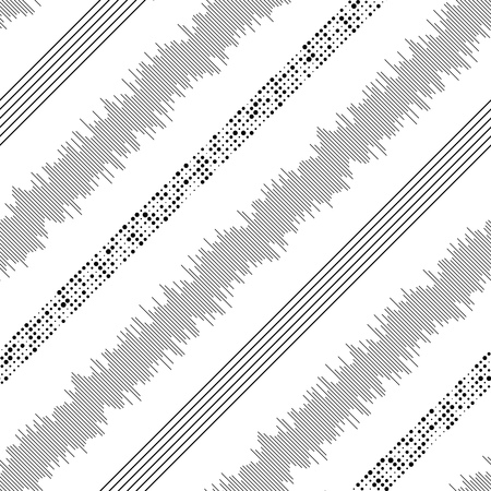 Seamless Diagonal Stripe Pattern. Vector Black and White Backgroundのイラスト素材