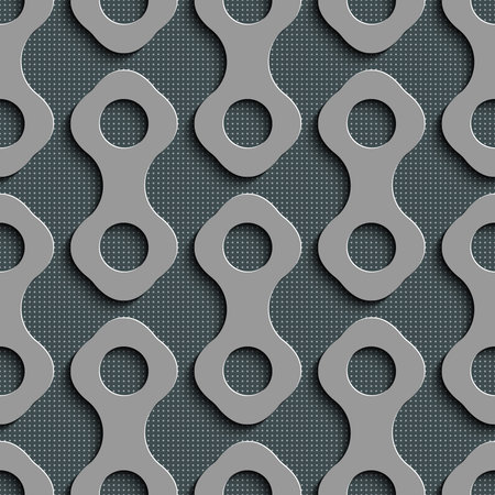 Seamless Damask Pattern. Curved Shapes Background. Gray Regular Texture