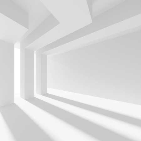 3d Illustration of White Architecture Background. Abstract Column Designの写真素材