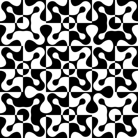 Seamless Square Pattern. Abstract Black and White Backgroundのイラスト素材