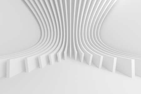 3d Abstract Architecture Background. White Circular Designの写真素材