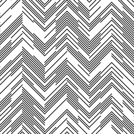 Seamless Chaotic Zig Zag Pattern. Abstract  Monochrome Background. Vector Regular Line Textureのイラスト素材