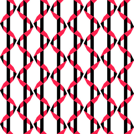 Seamless Wave and Stripe Pattern. Black and Red  Regular Textureのイラスト素材