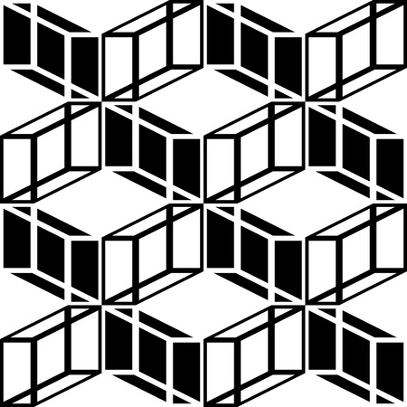 Seamless Geometric Pattern. Vector Black and White Textureのイラスト素材