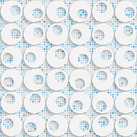 Seamless Circle Pattern. White and Blue Wrapping Background. Abstract Modern Graphic Designのイラスト素材