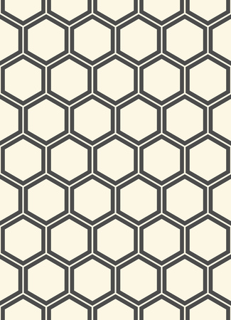 Seamless Hexagon Pattern. Vector Monochrome Minimal Background. Abstract Geometric Designのイラスト素材