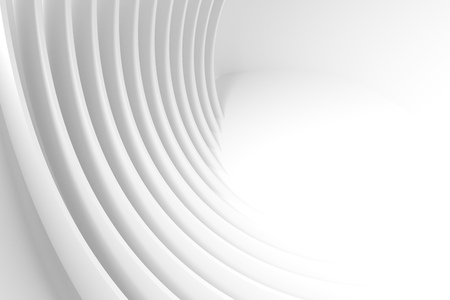 3r Rendering of White Circular Building. Abstract Architecture Background. Modern Interior Design. Minimal Technology Concept Illustrationの写真素材