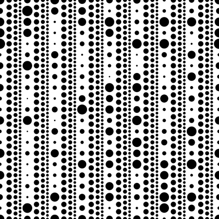 Seamless Stripe and Circle Pattern. Vector Monochrome Texture. Minimal Chaotic Graphic Designのイラスト素材