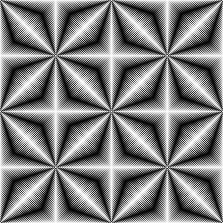 Seamless Star Pattern. Vector Black and White Background. Regular Textureのイラスト素材