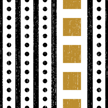 Seamless Square and Stripe Pattern. Abstract Vintage Background. Vector Regular Textureのイラスト素材