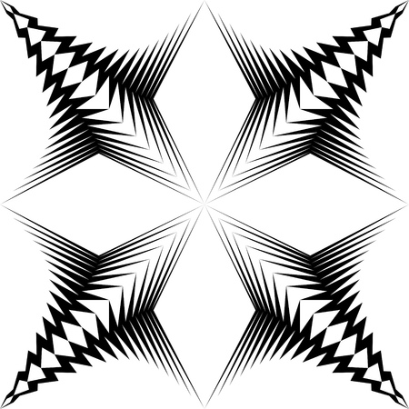 Seamless Star Pattern. Vector Black and White Background. Regular Snowflake Textureのイラスト素材