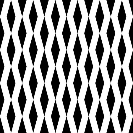 Seamless Vertical Stripe Rhombus Pattern. Vector Black and White Rhombus Background.のイラスト素材