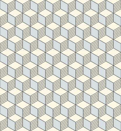 3d Seamless Cube Pattern. Abstract Wrapping Paper Background. Vector Geometric Regular Texture. Modern Fashion Designのイラスト素材