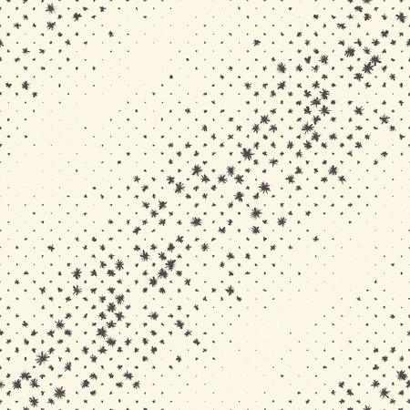 Seamless Star Pattern. Vector Black and White Christmas Background. Abstract Regular Snowflakes Texture. Happy New Year Designのイラスト素材