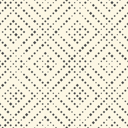 Seamless Grid Pattern. Vector Black and White Background. Regular Chaotic Dots Texture. Abstract Fine Lattice Wallpaperのイラスト素材