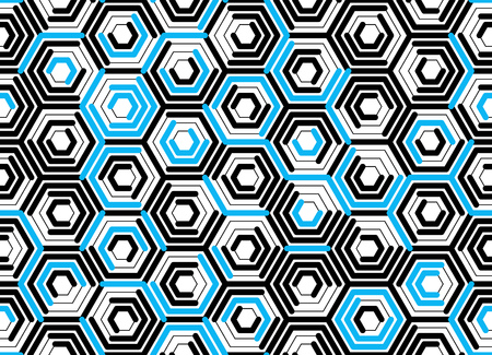 Seamless Hexagon Pattern. Vector Chaotic Background. Textile Graphic Designのイラスト素材