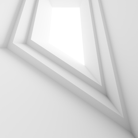 White Interior Background. Empty Room with Window. Modern Architecture Wallpaper. 3d Renderingの写真素材