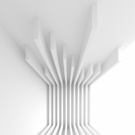 Abstract Interior Design. Office Room Background. White Modern Wallpaper. 3d Renderingの写真素材