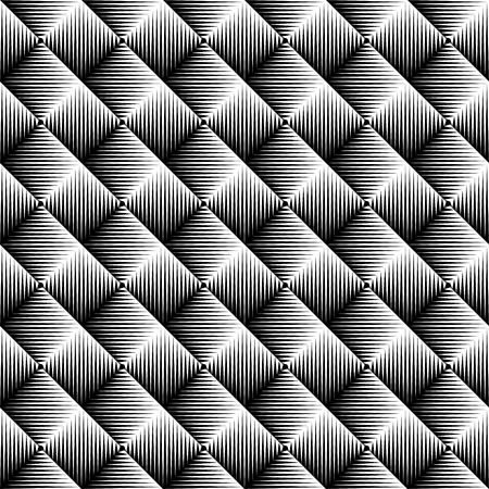 Seamless Gradient Stripe Pattern. Abstract Optical Illusion Background. Vector Regular Geometric Textureのイラスト素材
