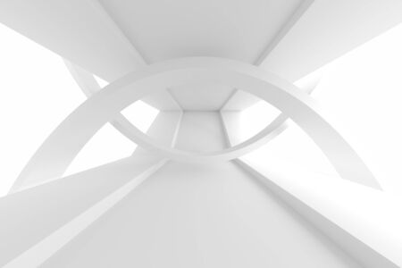 Minimal Architecture Design. White Industrial Wallpaperの写真素材