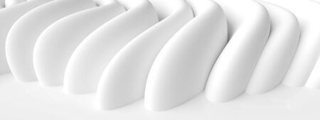 White Wave Abstract Minimal Exterior Design.の写真素材