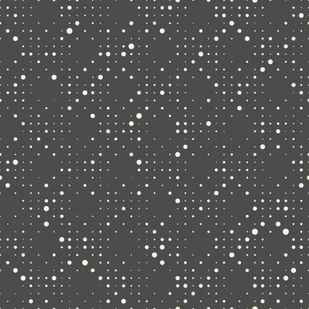 Seamless Dotted Background. Abstract Chaotic Pixel Wallpaper. Vector Monochrome Textureのイラスト素材