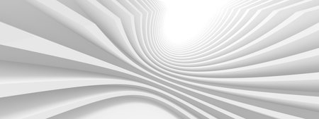 Abstract Architecture Background. White Circular Building. Creative Engineering Concept. 3d...