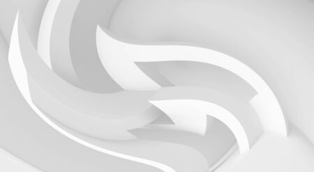Abstract Waves Background. Minimalistic Graphic Design. White Wall Wallpaper. 3d Renderingの写真素材
