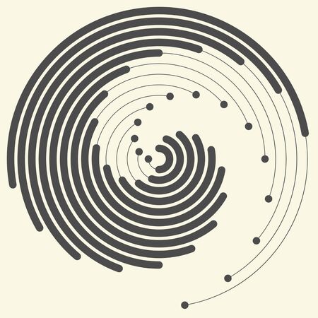 Modern Wave Background. Halftone Circular Icon. Vector Emblemのイラスト素材