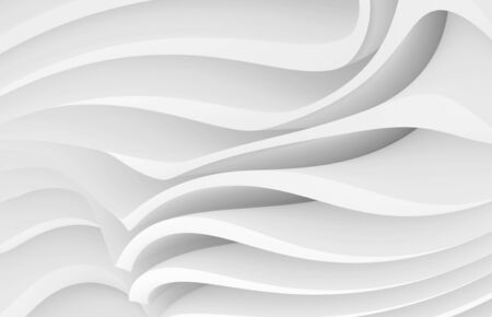 Abstract Modern Background. Minimal Wave Design. White Creative Wallpaper. 3d Renderingの写真素材