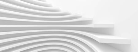 Abstract Architecture Background. White Building Construction. 3d Renderingの写真素材