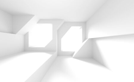 Abstract Tech Background. White Indoor Texture. Purity 3d Renderingの写真素材