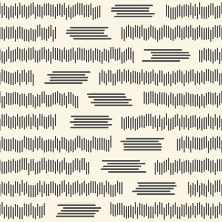 Seamless Minimalistic Pattern. Monochrome Geometric Background. Vector Illustrationのイラスト素材