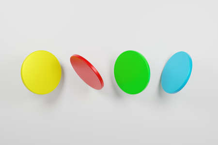 Abstract Circle Graphic Design. Minimal Decorative Background. Colorful Geometric Shapes. 3d Illustrationの写真素材