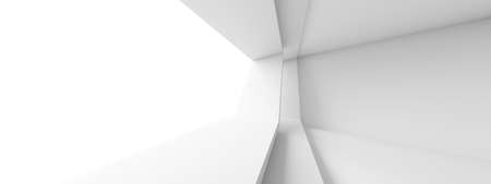 Modern Geometric Wallpaper. White Urban Texture. Simple 3d Illustrationの写真素材