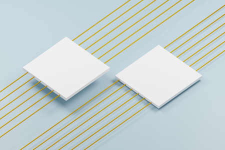 Modern Concept Wallpaper. Square Graphic Design. Geometric 3d Renderingの写真素材
