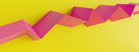 Abstract Concept Background. White Polygonal Texture. Yellow and Pink 3d Rendering