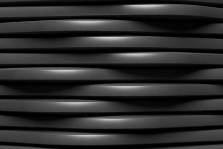 Abstract Striped Background. Black Monochrome Texture. Perspective 3d Renderingの写真素材