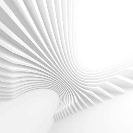 Modern Wall Wallpaper. Curved Graphic Design. Purity 3d Renderingの写真素材