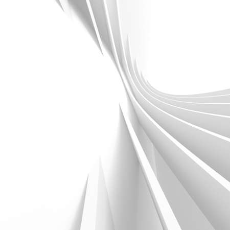 Modern Architecture Wallpaper. White Curved Texture. Simple 3d Illustrationの写真素材