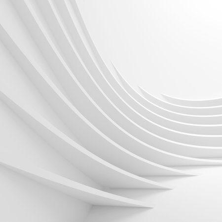 Abstract architecture background. White Minimal Texture. Beautiful 3d renderingの写真素材