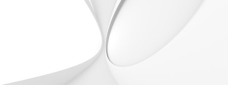 White Building Background. Abstract Circular Design. 3d Renderingの写真素材